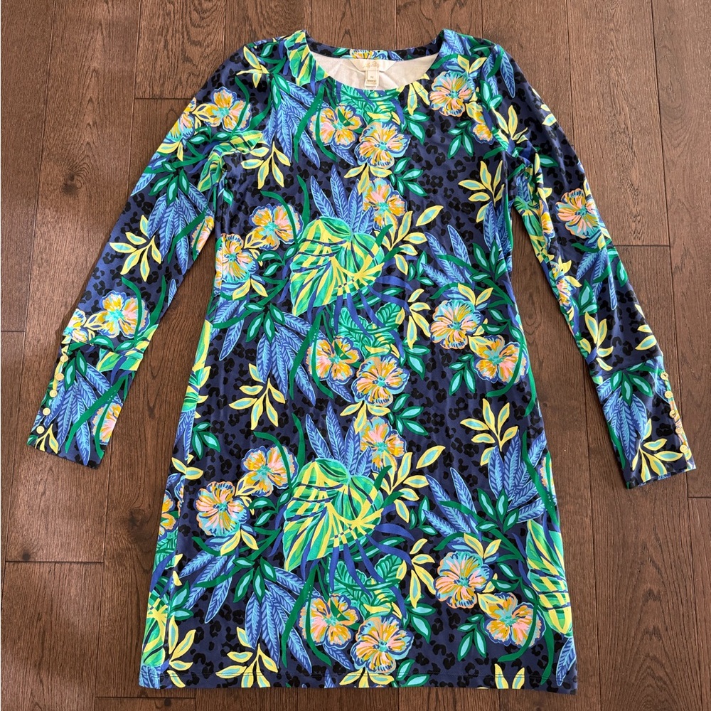 Lilly Pulitzer Blue & Green Ellis Dress with UPF 50+